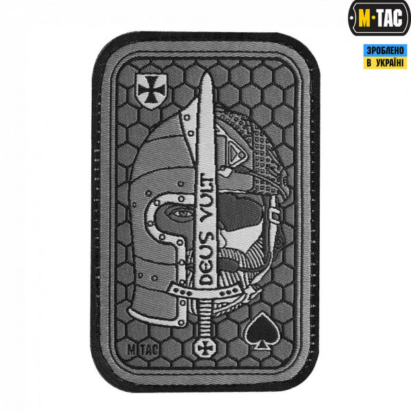 Нашивка Deus Vult Ace (жакард) сіра