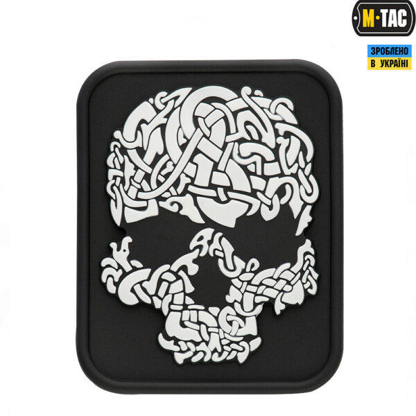M-Tac нашивка Viking Skull PVC Black/White